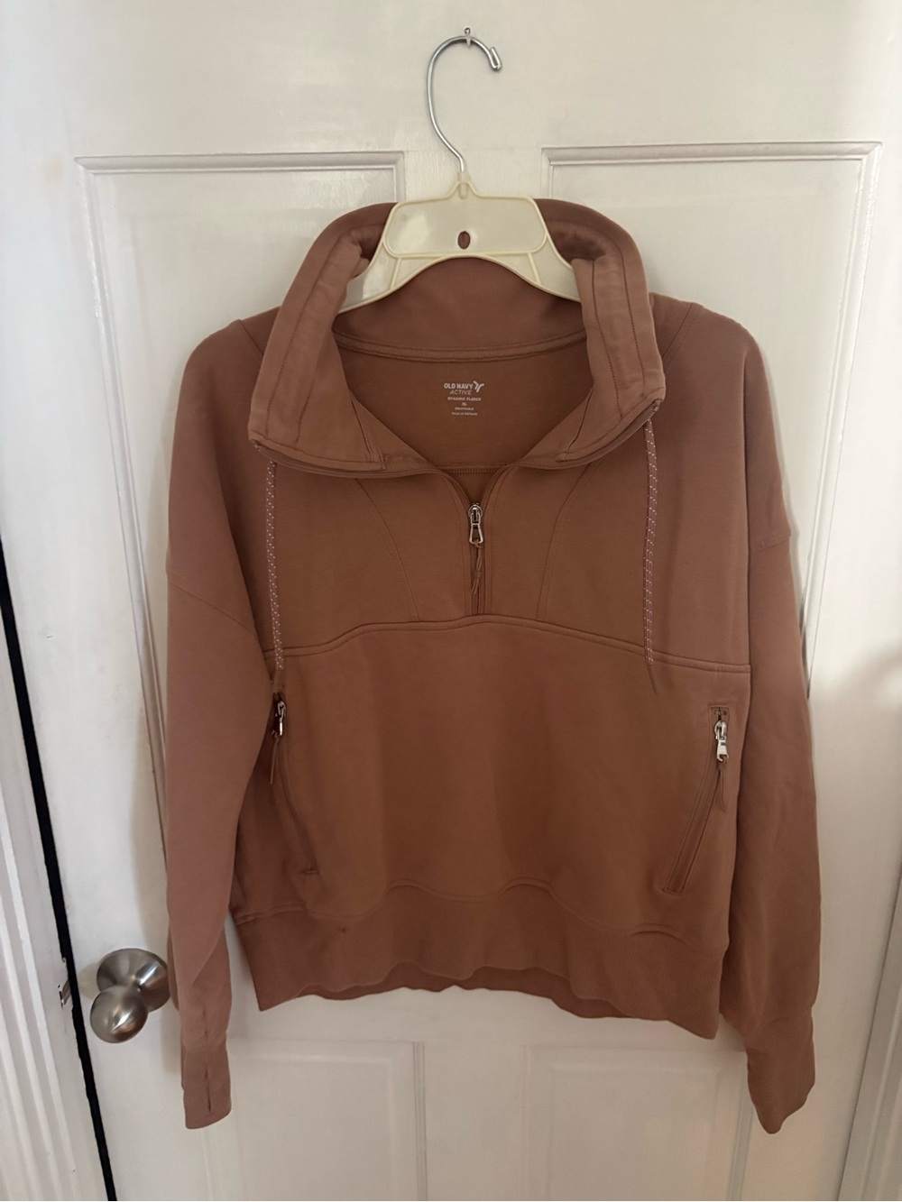Old Navy Women's Cowl-Neck Half-Zip Pullover in Dusty Brown